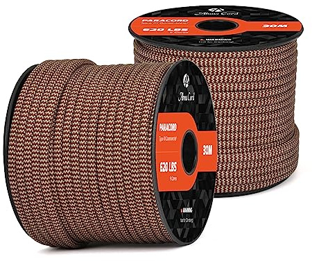 Abma Cord Paracord 620lbs 4mm 30M 100% Nylon Seil Typ 3 Schnur mit 9 Kern | Max 280kg (620lbs), Basteln, Camping, Survival, Outdoor