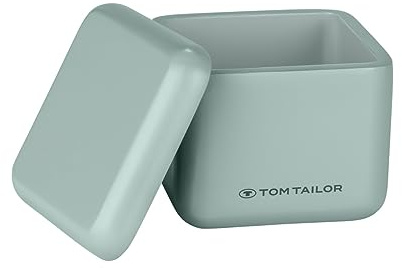 TOM TAILOR Aufbewahrungsdose mit Deckel, dekorative Aufbewahrungsbox für Kosmetik- und Pflegeprodukte, praktischer Organizer für Badezimmer und Küche, Sage, Grün