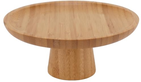 Alto para Frutas, Soporte Redondo para Pasteles de Madera Maciza, Bandeja de Base Alta para Postres y Magdalenas de Estilo Rústico para Bodas, Fiestas de Cumpleaños (Color