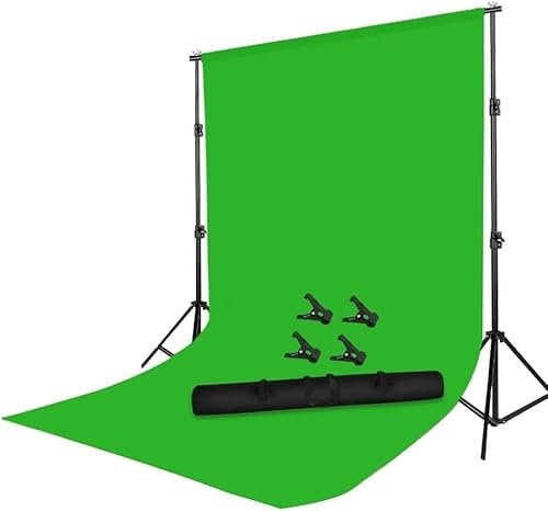 HACSYP Fond for la Photographie, Toile de Fond Portable avec Support et Clips, écran Vert à clé Chroma en Streaming virtuel intérieur, for Studio Photo et vidéo (Color : Green, Size : 1)