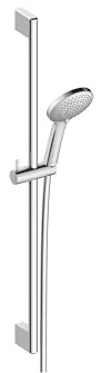 Duravit Universal Duschset, Duschkopf mit 3 Strahlarten (Rain, IntenseRain, SoftRain), wassersparender Duschkopf mit Schlauch, variable Duschstange (700 mm), Duschschlauch (1600 mm), Chrom