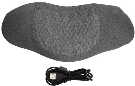 YUYTE Zervikalmassagegerät, Beheiztes und Vibrierendes Massagekissen, Linderung von Nackensteifheit, Einstellbare Krümmung, Heißkompression und Grauer Waschbarer Bezug, USB-Schnittstelle