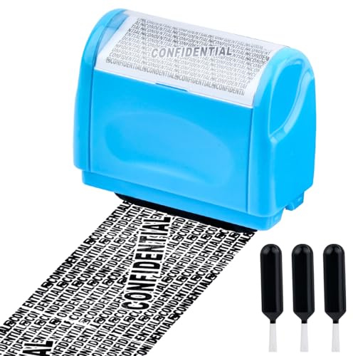 DODUOS Data Defender Roller Stamp with 3 Confidential Roller Stamp Refills, Identity Theft Protection Roller Stamp Guard Your ID Address Blocker Stamp, Privacy Stamp Roller Address Blocker
