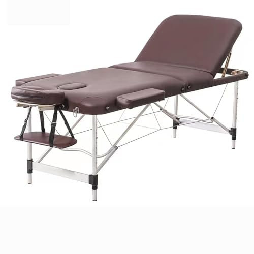 CAFIEDR Zusammenklappbare, tragbare, verstellbare, zusammenklappbare Massageliege, Spa-Wimpernliege, Massagetisch, Aluminium, 3-teilig, zusammenklappbarer Massagetisch
