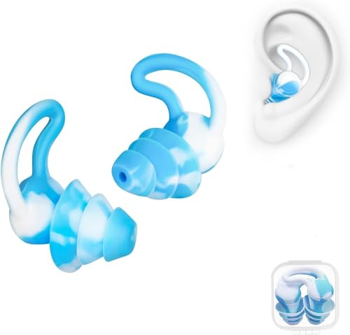 Tayogo Swimming Ear Plugs Waterproof Earplugs - 2 Pairs Silicone Swim Ear Plugs for Adult Kids, Water Sports Earplugs for Showering, Bathing, Surfing - Keep Water Out Ears
