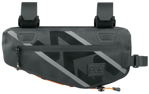 SKS GERMANY Explore Frame Bag ramväska för cyklar (cykelväska, Veil förvaringsutrymme, svetsat stänkvattentätt yttermaterial, förkortade kardborrremmar), svart