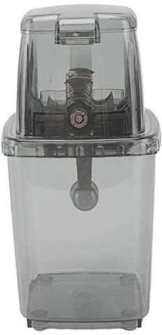 Portable Ice Crusher Hand Cranked DIY Manual Shaved Ice Machine for Home Outdoor Camping (Transparent Black)