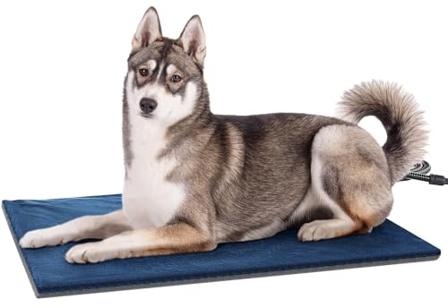 Pecute Tappetino Riscaldante per Cani e Gatti, Tappeti Riscaldanti per Cani con Indicatore Luminoso, 50×65 cm, Temperatura Costante, Antimorso, Impermeabile, Grande Cane Gatti