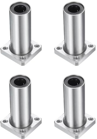 QUARKZMAN LMK12Luu Cuscinetti a Sfere Raggiri 12mm Foro 21mm OD 57mm Lunghezza Extra Lunga Flangia Quadrata Gabbia in Acciaio per Macchina Cnc Stampante 3D