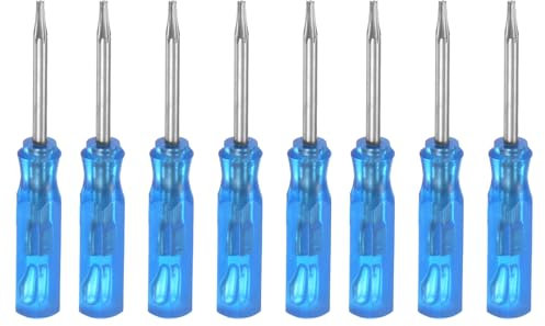 QUARKZMAN 8Pcs Mini Tournevis Torx T5 Magnétique Étoile 45mm Longueur pour Montre Lunettes Électronique Réparation, Bleu