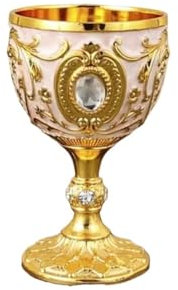 MFUPR Gobelets vintage, tasse en cuivre, gobelet à calice vintage, verre à vin égyptien, gobelet d'autel, tasse à vin royale, verres en laiton for tasse d'offrande sacrée bouddhiste(Pink)