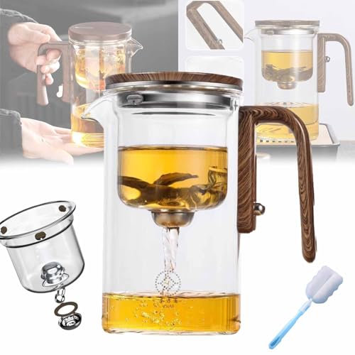 Luva Auraleaf Magic Glass Teapot with Strainer and Wooden Handle (L)