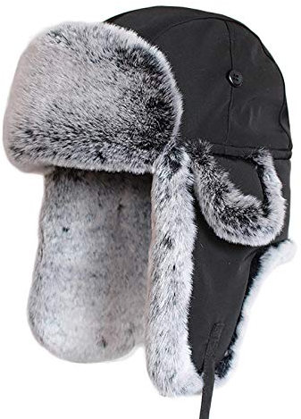 Wintermützen, Mütze Herrenmütze Kunstpelzmütze mit Ohrenklappen Fliegermütze hält den Winter warm für draußen(C 6 7/8)