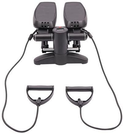 Stepper für Zuhause, Mini Stepper 150kg mit LCD-Monitor, Leise Up-Down Swing Stepper mit Power Ropes, für Gesäß- und Kardiotraining, Stair Stepper für das Innenministerium, Heim-Fitness-Übung