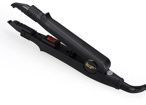 UMIWE Dispositivo Riscaldante per Extension Capelli, Piastra Riscaldante Rivestita in Teflon, Strumento Professionale per Extensions e Acconciature(Nero, Temperatura Costante)