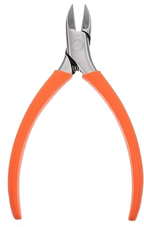 Alicates para Cutículas de Acero Inoxidable, Prácticos y Seguros | Color Naranja, Punta de Águila para Manicura, Agarre Antideslizante, Elimina Piel Muerta Precisión