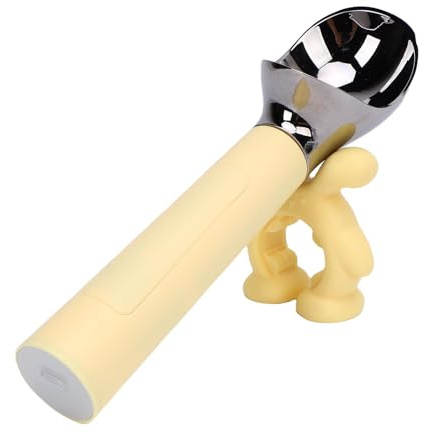 Xiuganpo Scoop de Crème Glacée Chauffée, Cuillère électrique Rechargeable avec Affichage LED, Chauffage à 158 ° F pour la Crème Glacée Dure, IP67 Proof de Crème Glacée Chauffante (YELLOW)