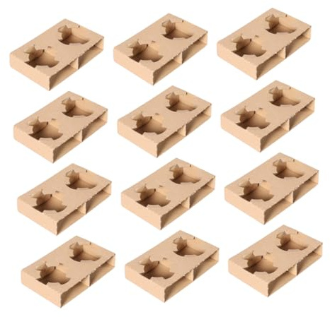 MUELODSIC 50 piezas Portavasos de Cartón Corrugado Bandeja para Transportar Tazas Soporte para Bebidas para Llevar para Cafés Food Trucks y Entregas Rápidas