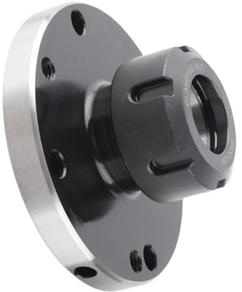 Garosa Dispositivo per Pinza ER32, Mandrino Portapinza in Acciaio Al Carbonio Ad Alta Resistenza ER32-D100 per Fresatrice per Tornio CNC, Flangia Diametro 100 Mm con Raccordi per Parti del Router