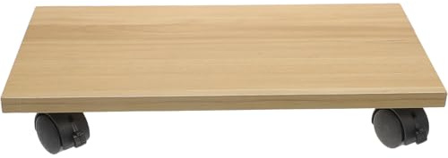 DOITOOL Soporte para Torre de Computadora con Ruedas Aplicables Base Móvil de Madera Natural Color Nogal Claro Soporte Rodante para CPU Adecuado para Oficina y Despacho Estructura