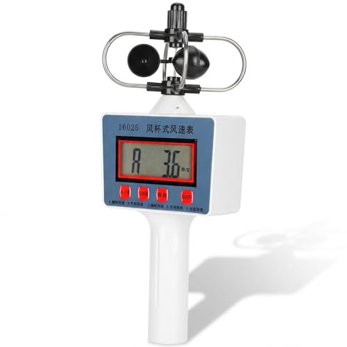 Anémomètre Portatif à Coupelle, Instrument de Mesure de la Vitesse du Vent, Léger et Compact - Affichage LCD, Haute Sensibilité, Usage Pédagogique et Agricole