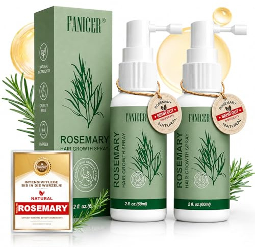 Rosemary Oil Cuidado del Cuero Cabelludo,Aceite para el Crecimiento Capilar,Aceite de Romero,Estimula el Crecimiento del Cabello,Mejorar el Volumen del Pelo,para Mujeres y Hombres,Verde,2Piezas