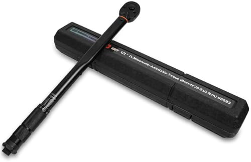 Drehmomentschlüssel 1/2, Einstellbar Drehmomentschlüssel Auto, 28-210NM | ±4%, 72 Zähne Umschaltknarre Torque Wrench für KFZ/Motorrad/PKW, Einfacher Wechsel von Reifen/Ölfilter/Zündkerzen