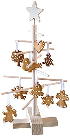 Xmas3, Künstlicher Weihnachtsbaum aus echtem Holz. Kräftig, Platzsparend, Nachhaltig und Einfach. Perfekte Weihnachtsbaum Alternative. 27 x 27 x 45 cm, 8 Ästen.