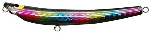 POZIDRIVEGARAGE #14 Jig Minnow Swing Wobbler Lure, 85S, 3.3 inches (85 mm), 0.4 oz (12 g), Black Rainbow