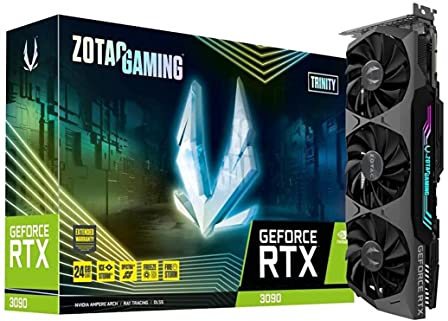 ZOTAC RTX 3090 Trinity 24GB GDDR6X Ray-Tracing Graphics Card, 10496 Core, 1695MHz Boost, 3 x DisplayPort, HDMI, IceStorm 2.0 Advanced Cooling, ZT-A30900D-10P