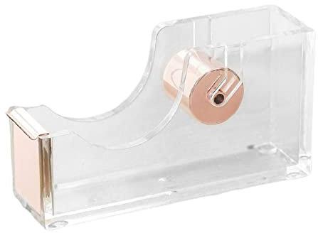 Oshhni 1 Klebebandspender Acrylversorgung Schreibwaren Moderner Klebstoff portable, versetzbar Verfügbar für Home Desktop Office Schule, Roségold