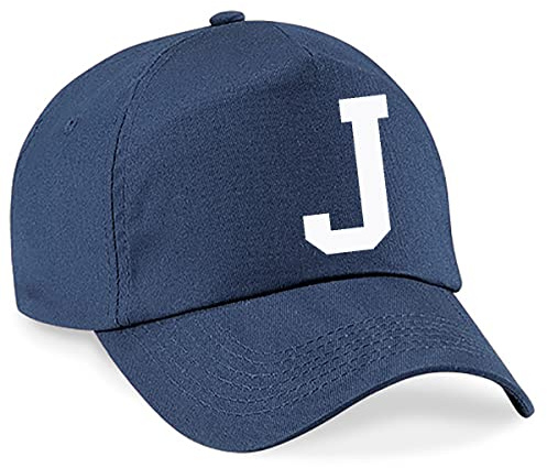 4sold Lässige 100% Baumwolle Atmungsaktiv Alphabet A-Z Marineblau Caps Weiß Brief Hut Hüte Unisex Jungen Mädchen Cap Baseball Kinder Mütze Kappe Buchstabe