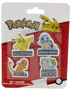 Marchi CyP: Pokémon, set di cancelleria, gomme da cancellare, scrittura, materiale scolastico, multicolore, prodotto ufficiale