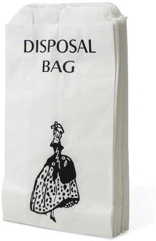 Clearly Disposable Paper Sanitary Bags, Pack of 1000 White Paper Bags for Period Pads, Feminine Hygiene and More