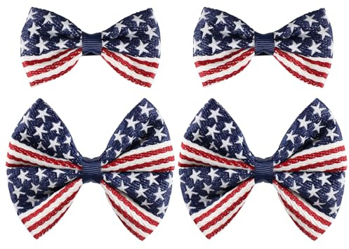 July 4th American Flag Patriotic Bow Hair Clips for Teen Girls Women