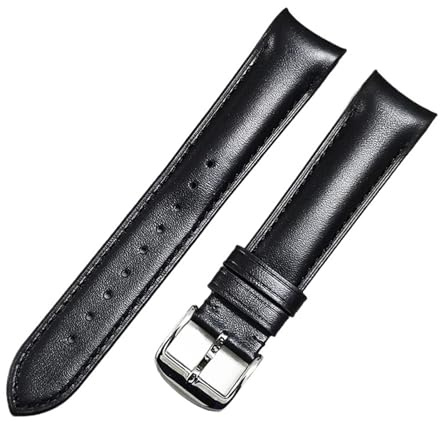 WTNZBAEM Lederarmband kompatibel mit Omega Speedmaster, Swatch MoonSwatch, Dornschließe, Herren- und Damen-Uhrenarmband gebogenem Ende, 20 mm, 22(20mm)