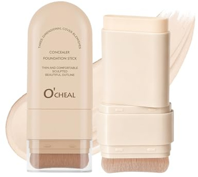 O'CHEAL Base de Maquillaje en Barra Contorno Larga Duración Ligero Aclarante Imperfecciones Corrector en Barra Base de Maquillaje en Barra Beauty Maquillaje 20g 01#Marfil