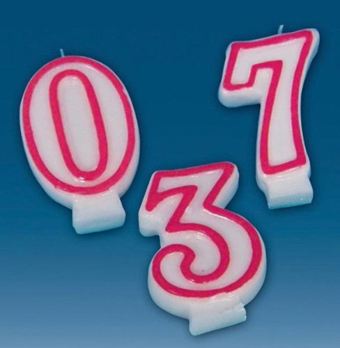 tib 11148 Geburtstagskerze, 20,3 cm, Weiß/Rot, Einheitsgröße