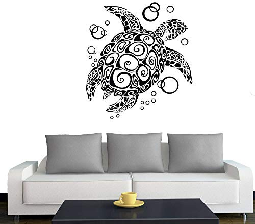 A076 Wandtattoo Bubble Turtle 66cm x 60cm schwarz (erh. in 40 Farben und 2 Größen)