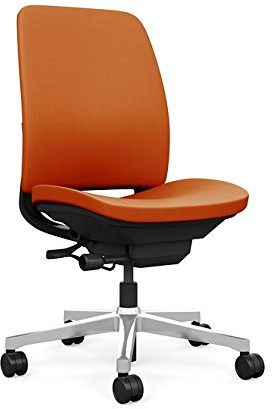 Steelcase Amia Task Chair: Black Frame/Polished Aluminum Base - Armless - Hard Floor Casters
