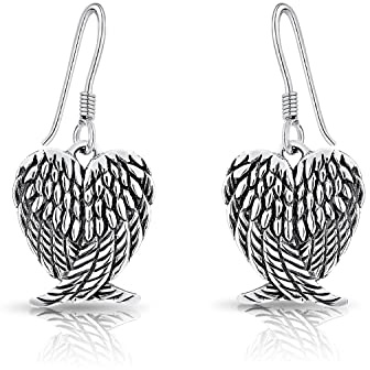 DTPsilver – dam – örhängen 925 sterlingsilver ängelvingar hjärta, Sterlingsilver, Ingen ädelsten