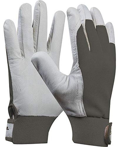 Guanto da Lavoro Uni Fit Comfort | cantieri guanti in pelle di capra | 1 Coppia, Grigio, 703432