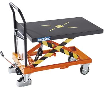kaiserkraft | Piano di sollevamento a pantografo | portata 550 kg | sollevamento/azionamento pompa con QuickLift 20 mm