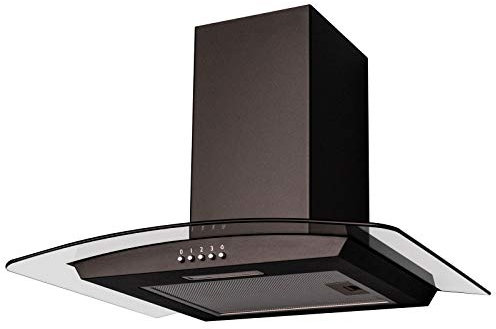 SIA CGH60BL 60cm Black Curved Glass Chimney Cooker Hood Kitchen Extractor Fan