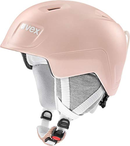 uvex manic pro, casco da sci leggero per bambini, regolazione individuale delle dimensioni, aerazione ottimizzata, rosegold matt, 51-55 cm