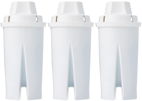 Amazon Basics Enhanced Replacement Water Filters for Water Pitchers, BPA-Free, WQA & NSF Certified, Compatible with Brita Water Pitchers & Drinking Water Filter Systems, 6 Month Filter Supply, 3-Pack
