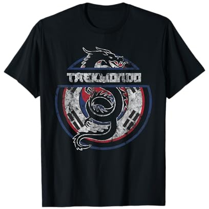 Taekwondo Shirt Martial Arts Gift Dragon Korean Flag T-Shirt