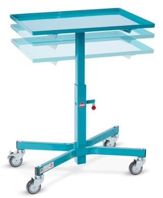 Ameise Materialständer | 150 kg Tragkraft | HxBxT 50,5-78 x 61 x 41 cm | 4 Rollen aus TPE | allseitiger Rand | stabiles Stahlgestell | bodenschonend | vollständig montiert