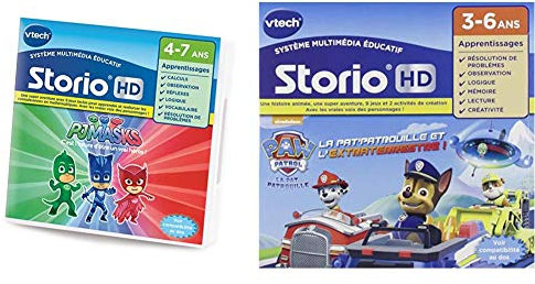 VTech - Jeu HD Storio Les Pyjamasques & Pat Patrouille - Tablette - Éducatif - 3-7 ans - Cartouche incluse