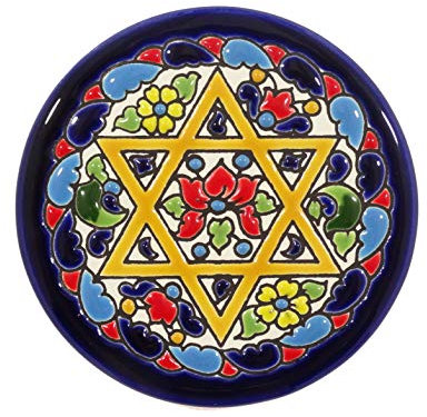 Platos Decorativos para Pared, Pintados a Mano con la técnica de la Cuerda Seca 9 CM. Cerámica Andaluza.50908